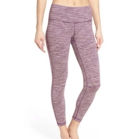lululemon athletica Pants - Lululemon Wunder High Rise Under Edged Stripe Active Ruby Leggings Size 2